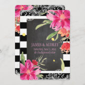 PixDezines chalkboard/may Blume/watercolor Einladung (Vorne/Hinten)