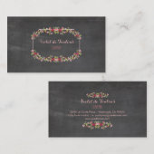 PixDezines Chalkboard+Petite Fleurs Visitenkarte (Vorne/Hinten)