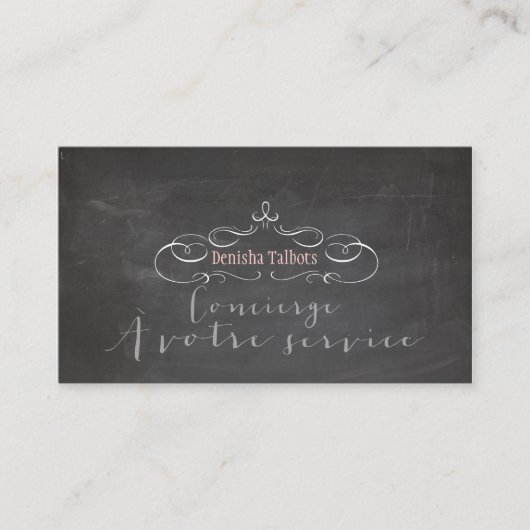 PixDezines Chalkboard/Portierer/DIY Hintergrund Visitenkarte (Vorderseite)