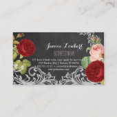 PixDezines Chalkboard/Redoute Vintage Rose Visitenkarte (Rückseite)