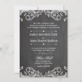 PixDezines chalkboard/Rokoko/DJ Hintergrundfarbe Einladung (Rückseite)