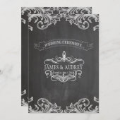 PixDezines chalkboard/Rokoko/DJ Hintergrundfarbe Einladung (Vorne/Hinten)