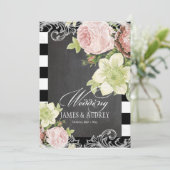 PixDezines chalkboard/Rokoko/Vintage Rose Einladung (Stehend Vorderseite)