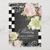 PixDezines chalkboard/Rokoko/Vintage Rose Einladung (Vorne/Hinten)