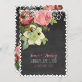 PixDezines chalkboard/Rokoko/Vintage Rose Einladung (Vorne/Hinten)