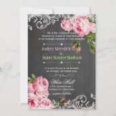 PixDezines chalkboard/Rokoko/Vintage Rose Einladung (Rückseite)