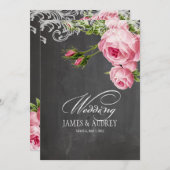 PixDezines chalkboard/Rokoko/Vintage Rose Einladung (Vorne/Hinten)