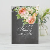 PixDezines chalkboard/Rokoko/Vintage Rose Einladung (Stehend Vorderseite)