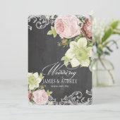 PixDezines chalkboard/Rokoko/Vintage Rose Einladung (Stehend Vorderseite)
