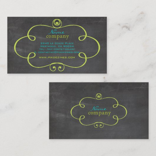 PixDezines Chalkboard+Scrollrahmen Visitenkarte (Vorne/Hinten)