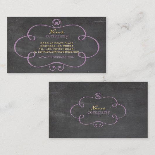 PixDezines Chalkboard+Scrollrahmen Visitenkarte (Vorne/Hinten)