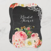 PixDezines chalkboard/viktorianische Rose/Brautsch Einladung (Vorne/Hinten)