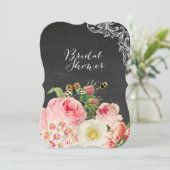 PixDezines chalkboard/viktorianische Rose/Brautsch Einladung (Stehend Vorderseite)