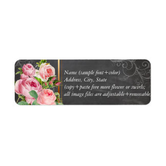 PixDezines chalkboard+Vintage Rose