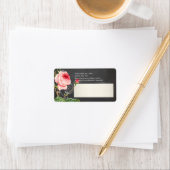 PixDezines chalkboard+Vintage Rose Adressaufkleber (Insitu)