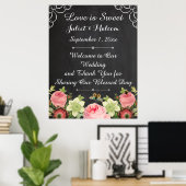 PixDezines chalkboard/Vintage Rose/Hochzeit Poster (Heimbüro)