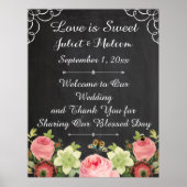 PixDezines chalkboard/Vintage Rose/Hochzeit Poster (Vorne)