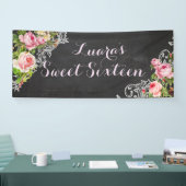 PixDezines Chalkboard Vintage Rose/Redoute Banner (Messe)