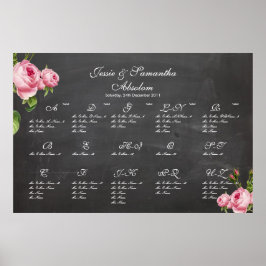 PixDezines chalkboard+Vintage Rose/Sitzplakette Poster