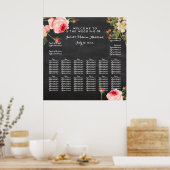 PixDezines chalkboard+Vintage Rose/Sitzplakette Poster (Küche)