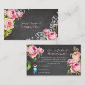PixDezines Chalkboard/Vintage Rose/Social Media Visitenkarte (Vorne/Hinten)