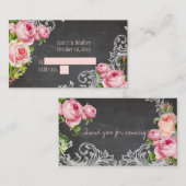 PixDezines Chalkboard+Vintage Rose/Tischkarten Platzkarte (Vorne/Hinten)