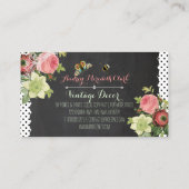 PixDezines chalkboard+Vintage Rose Visitenkarte (Rückseite)