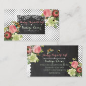 PixDezines chalkboard+Vintage Rose Visitenkarte (Vorne/Hinten)