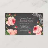 PixDezines Chalkboard/Vintage Rose Visitenkarte (Rückseite)
