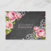 PixDezines Chalkboard + Vintage Rose Visitenkarte (Vorderseite)