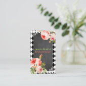 PixDezines Chalkboard + Vintage Rose Visitenkarte (Stehend Vorderseite)