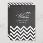 PixDezines Chalkboard/weiß Zickzack Einladung (Vorne/Hinten)