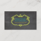 PixDezines Chalkboard + whimsischer Rahmen Visitenkarte (Rückseite)