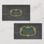PixDezines Chalkboard + whimsischer Rahmen Visitenkarte (Vorne/Hinten)