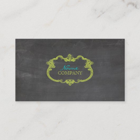 PixDezines Chalkboard + whimsischer Rahmen Visitenkarte (Vorderseite)
