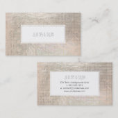 PixDezines-Champagner-Gitter/Imitat-Folie Visitenkarte (Vorne/Hinten)