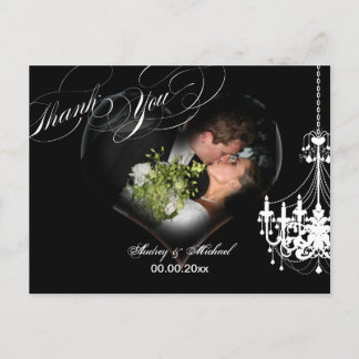 PixDezines Chandelier Herz Foto Frame/Vielen Dank Postkarte
