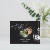 PixDezines Chandelier Herz Foto Frame/Vielen Dank Postkarte (Stehend Vorderseite)