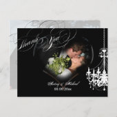 PixDezines Chandelier Herz Foto Frame/Vielen Dank Postkarte (Vorne/Hinten)