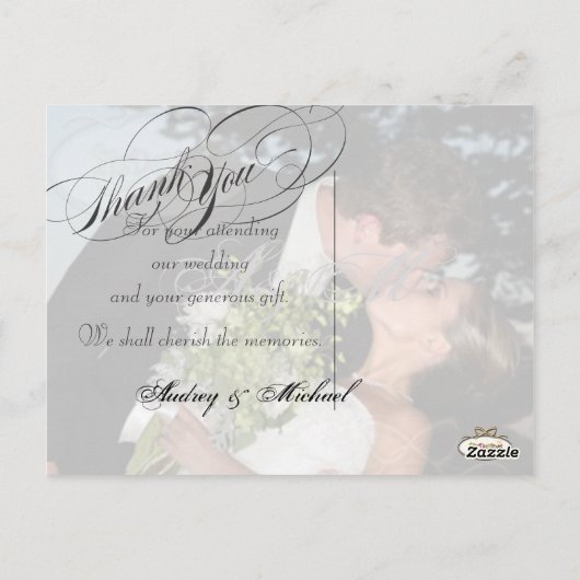 PixDezines Chandelier Herz Foto Frame/Vielen Dank Postkarte (Rückseite)