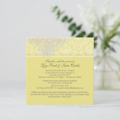 PixDezines Chandelier/Moiré Damask/Graufarbenlemon Einladung (Stehend Vorderseite)