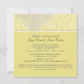 PixDezines Chandelier/Moiré Damask/Graufarbenlemon Einladung (Vorderseite)