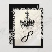 PixDezines Chandelier+Piqué Damask Postkarte (Vorne/Hinten)