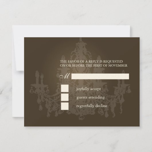 PixDezines Chandelier RSVP-Karten erfordern 12x18 RSVP Karte (Rückseite)