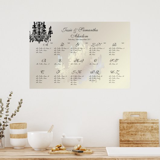 PixDezines Chandelier/Sitzplan/Alpha Poster (Küche)