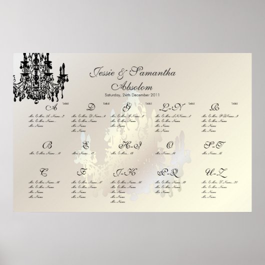 PixDezines Chandelier/Sitzplan/Alpha Poster (Vorne)