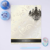 PixDezines Chandelier Wirbel/Perlweiß Flyer (Einzeln)