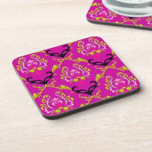 PixDezines Chantal Damask/DIY Hintergrundfarbe Untersetzer (Linke Seite)