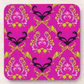 PixDezines Chantal Damask/DIY Hintergrundfarbe Untersetzer (Vorderseite)