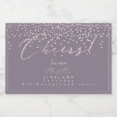 PixDezines Cheers Blush Pink Confetti DIY Hintergr Schaumweinetikett (Einzelnes Label)